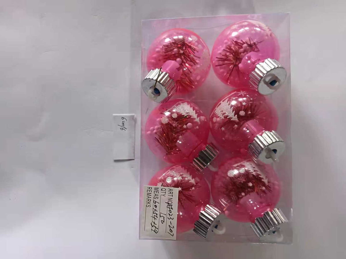 Σετ Χριστουγεννιάτικες μπάλες - 6cm - 6pcs - 232075