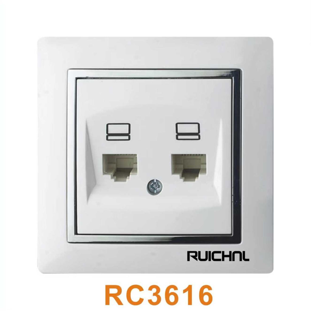 Πρίζα γραμμής δικτύου διπλή - Χωνευτή - RC3616-RJ45674950