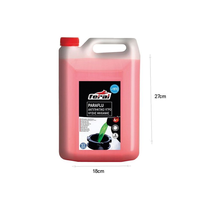 Feral Paraflu Αντιπηκτικό Υγρό -15 ⁰ C 4L Κόκκινο - Red Engine Coolant Antifreeze 4L
