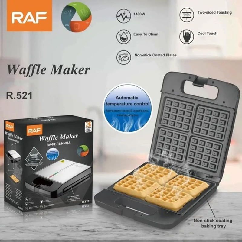 RAF Βαφλιέρα 4 Θέσεων για Βαφλάκια 1400W R.521 - Waffle Maker