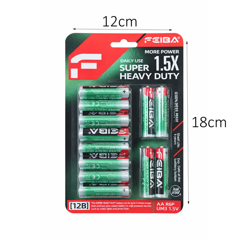 Μπαταρίες ΑΑ Super Heavy Duty 12 Τεμαχίων – AA Super Heavy Duty Batteries