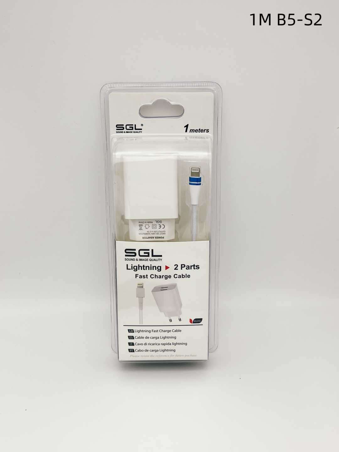 Αντάπτορας φόρτισης με καλώδιο και 2 θύρες USB - Lightning - Quick Charge - B5-F2 - 1m - 099521