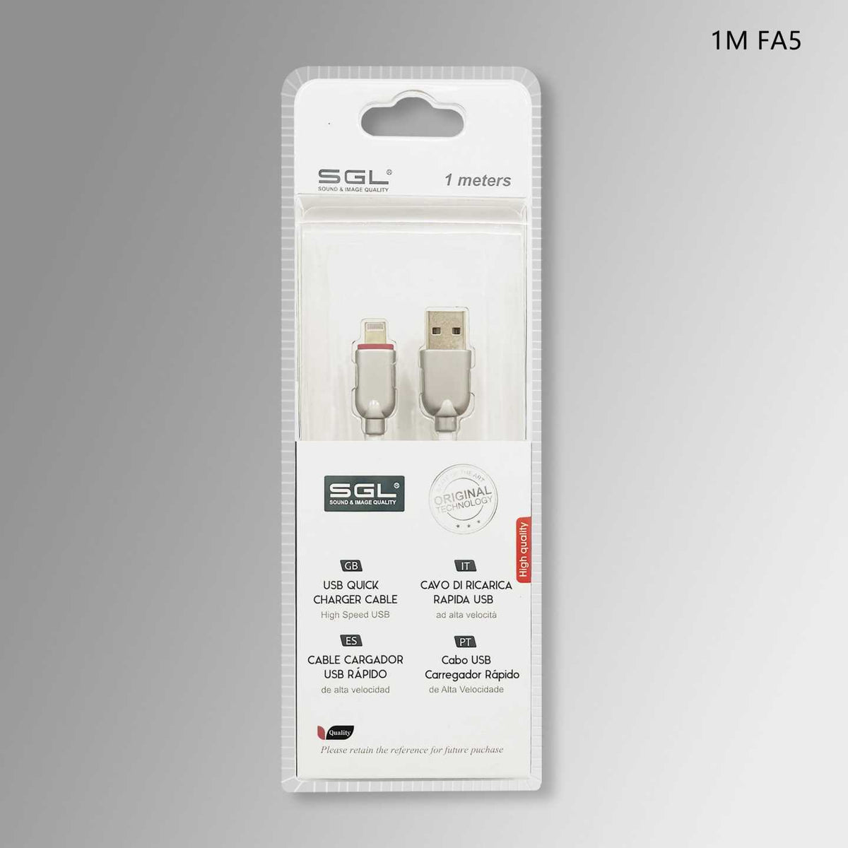 Καλώδιο φόρτισης & data - Lightning - Fast Charge - FA5 - 1m - 099132