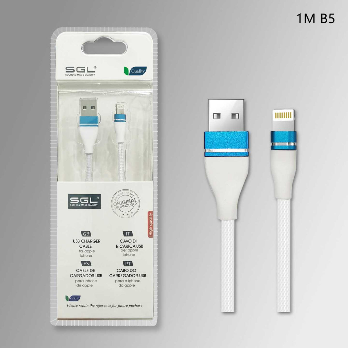 Καλώδιο φόρτισης & data - Lightning - Fast Charge - B5 - 1m - 099200