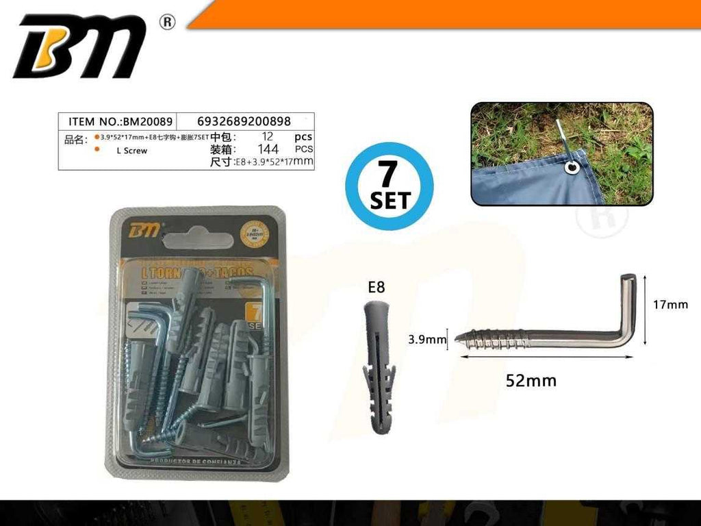 Στραβόβιδες με βύσμα - 3.9×52×17mm+E8 - Σετ 12 πακέτα των 7 ζευγαριών - 200898