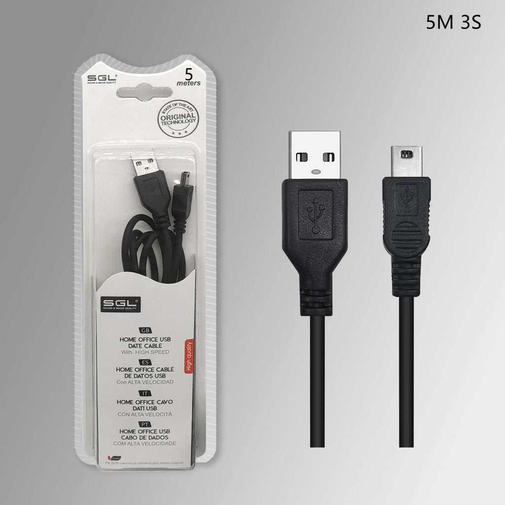 Καλώδιο μεταφοράς δεδομένων - Data - 3S - USB-A male/USB mini male - 5m - 097206