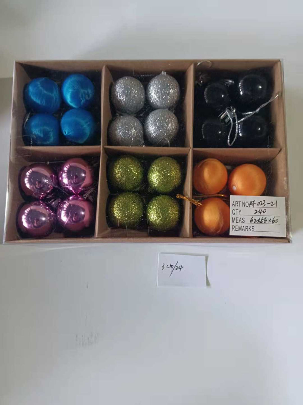 Σετ Χριστουγεννιάτικες μπάλες - 3cm - 24pcs - 023216