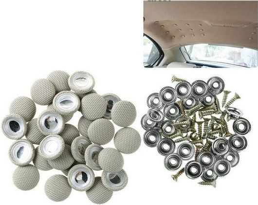 M17781 12PCS 顶棚修复卡扣格子米色 CAR ROOF REPAIR BUCKLE - Κλιπ & Συνδετήρες Αυτοκινήτου