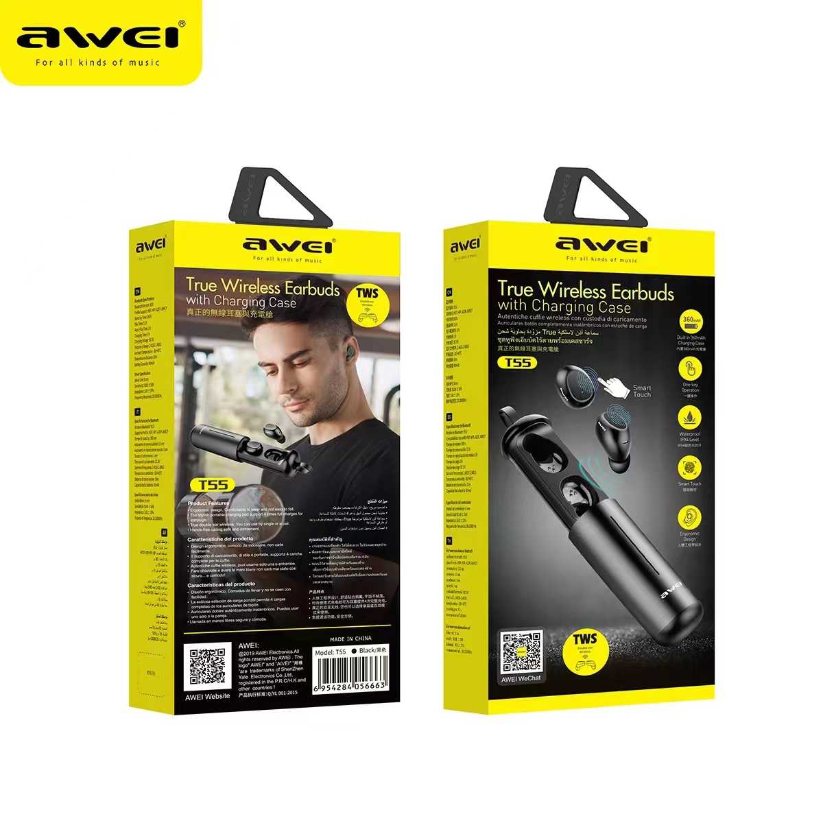 Ασύρματα ακουστικά Bluetooth με θήκη φόρτισης - T55 - Awei - 888919