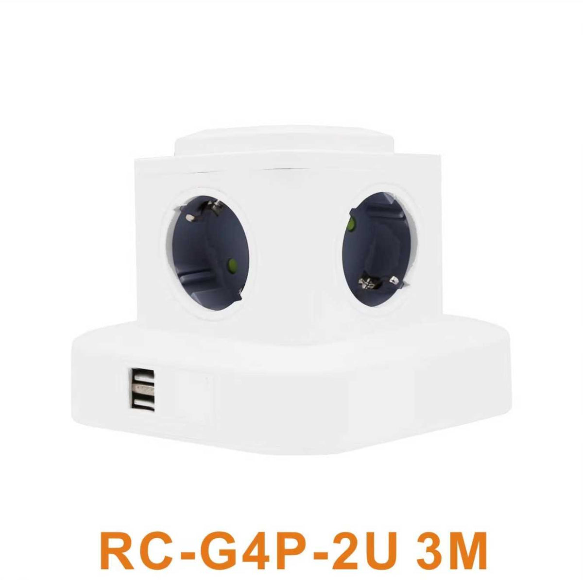 Κάθετο πολύπριζο 4 θέσεων - Σούκο - 2USB - 3m - RC-G4P - 004130