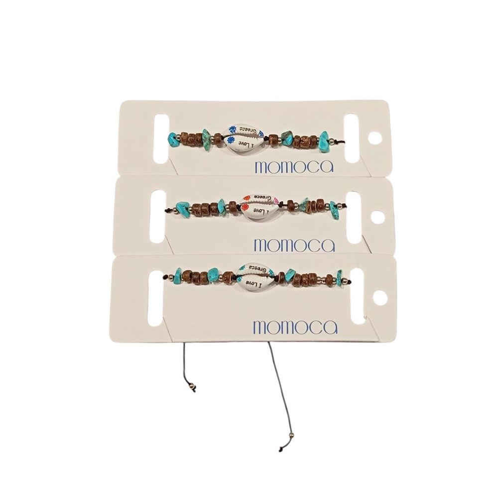 Χειροποίητα Βραχιόλια με Κοχύλι "I Love Greece" Σετ 12 τεμ.
