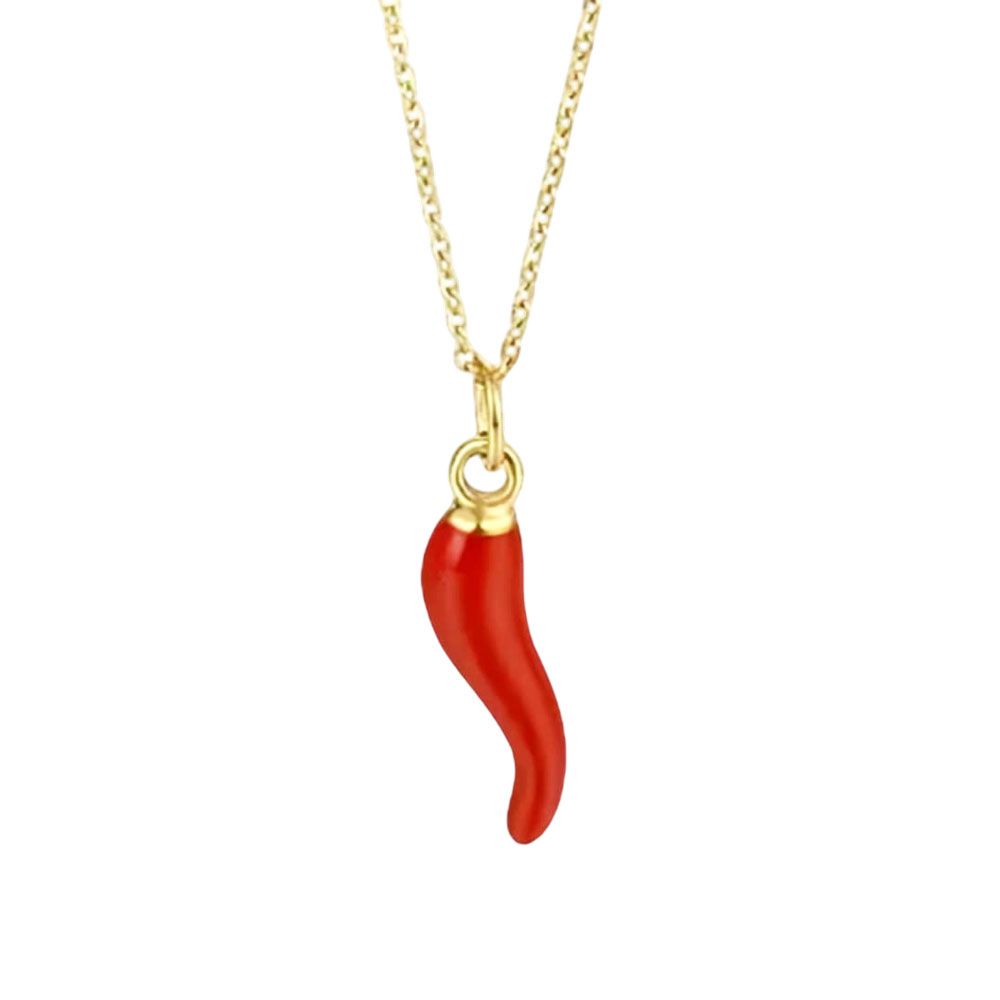Κολιέ Απο Ανοξείδωτο Ατσάλι ''Red Chilli'' Χρυσό