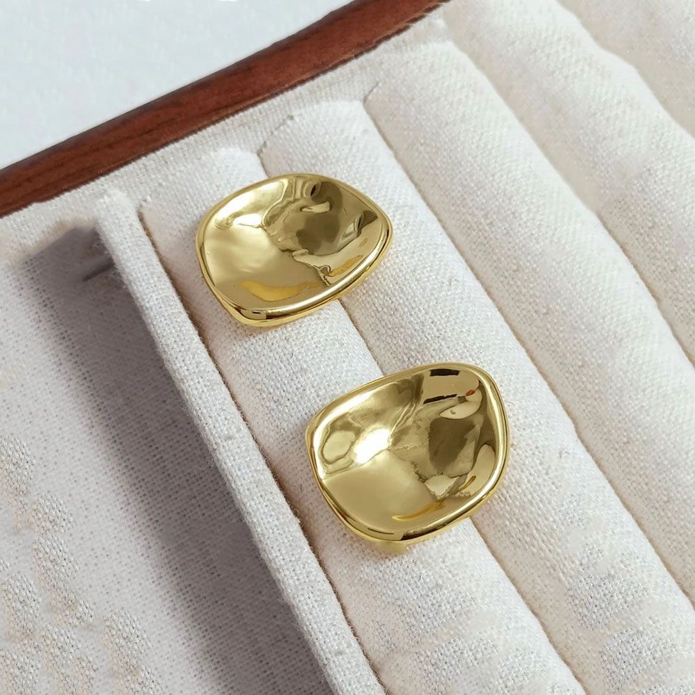 Ατσάλινα Σκουλαρίκια Οβάλ Λεία Φόρμα Stainless Steel Oval Smooth Earrings Ασημί