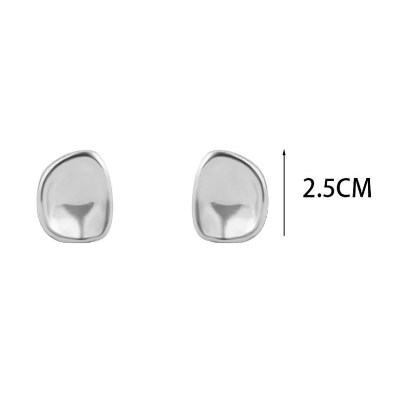 Ατσάλινα Σκουλαρίκια Οβάλ Λεία Φόρμα Stainless Steel Oval Smooth Earrings Ασημί