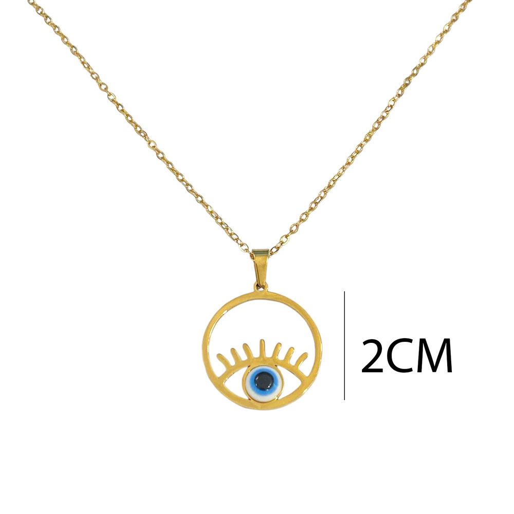 Ατσάλινο Κολιέ Evil Eye A1307 Ασημί