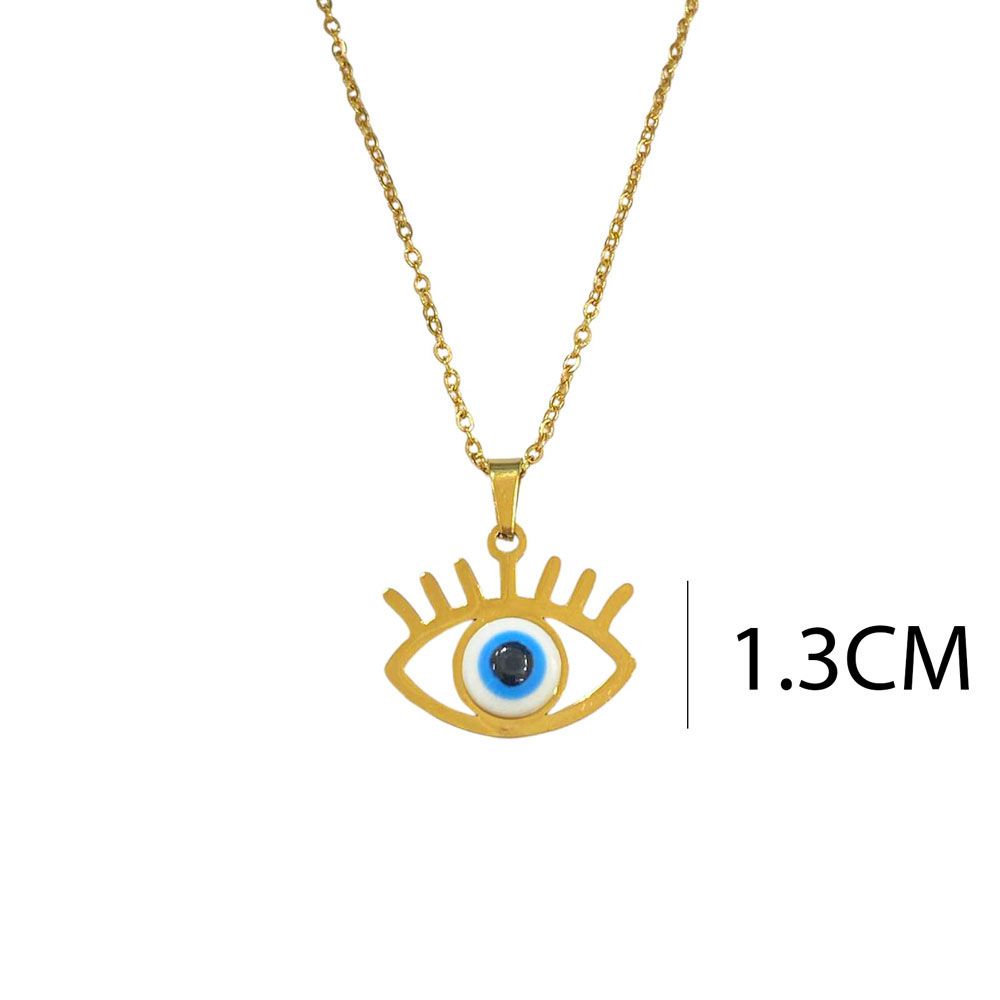 Ατσάλινο Κολιέ Evil Eye A1309 Ασημί