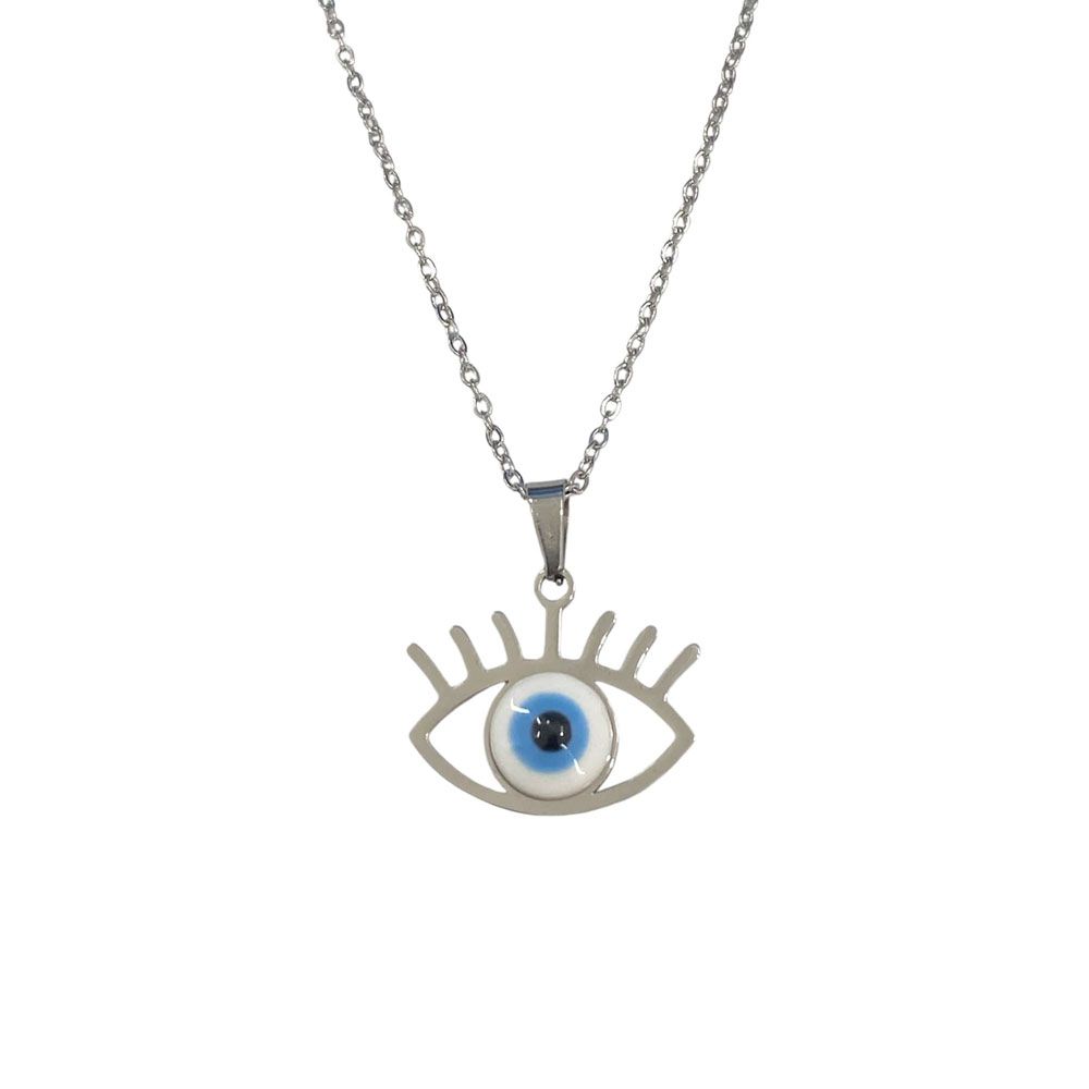 Ατσάλινο Κολιέ Evil Eye A1309 Χρυσό