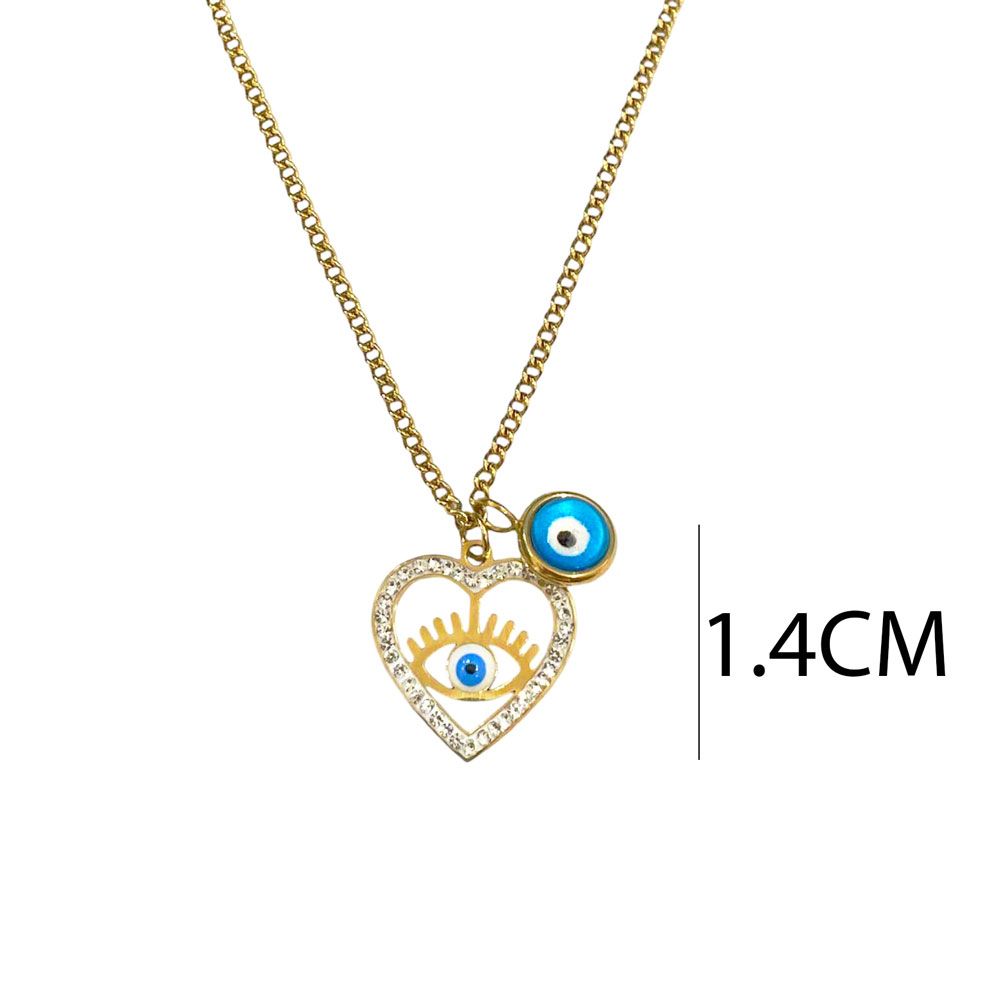 Ατσάλινο Κολιέ Evil Eye A1313 Ασημί