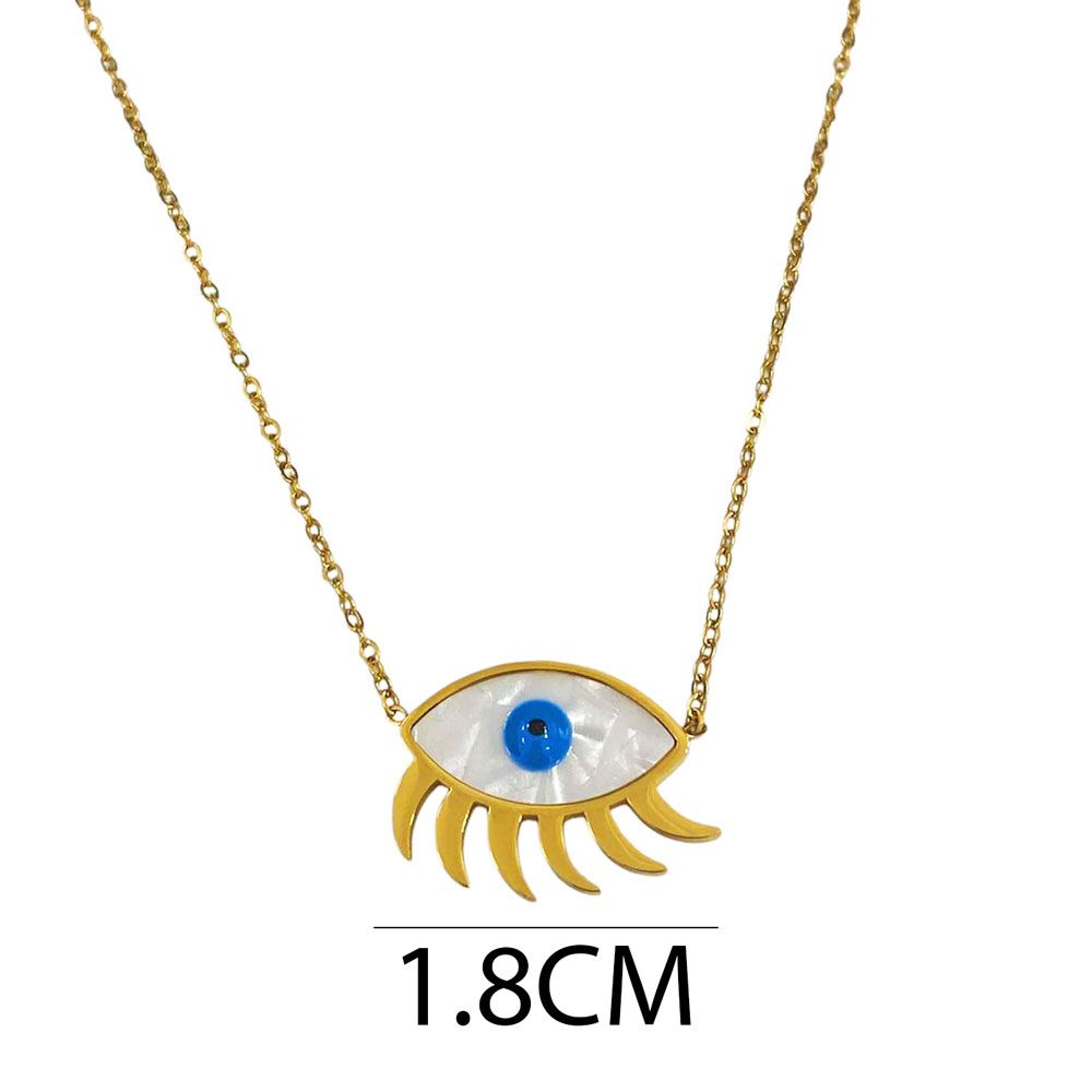 Ατσάλινο Κολιέ Evil Eye A1314 Χρυσό