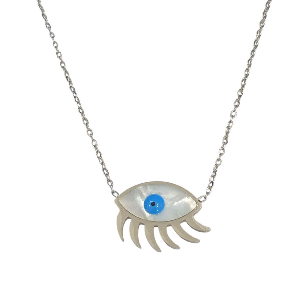 Ατσάλινο Κολιέ Evil Eye A1314 Χρυσό