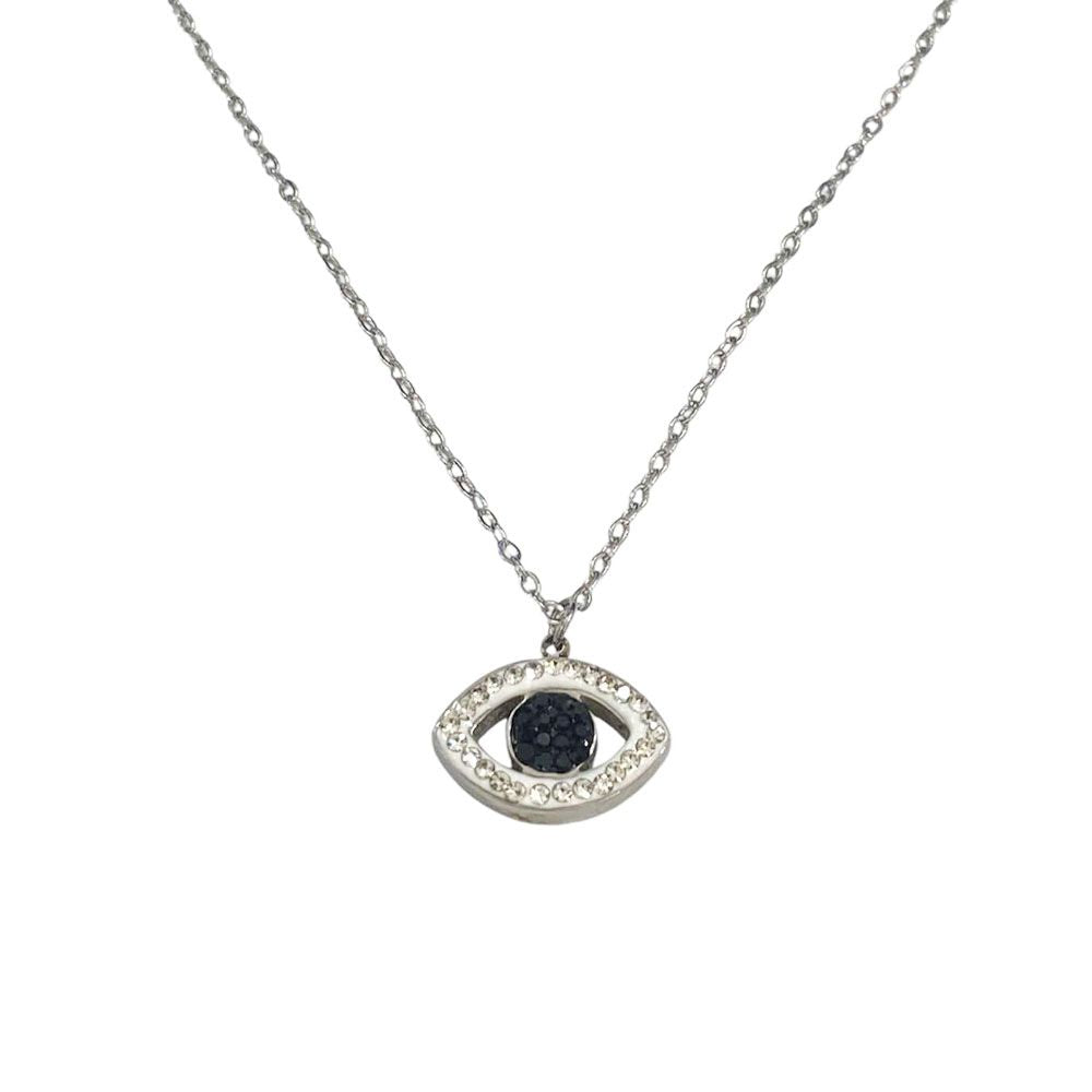 Κολιέ Evil Eye A1316 Ασημί