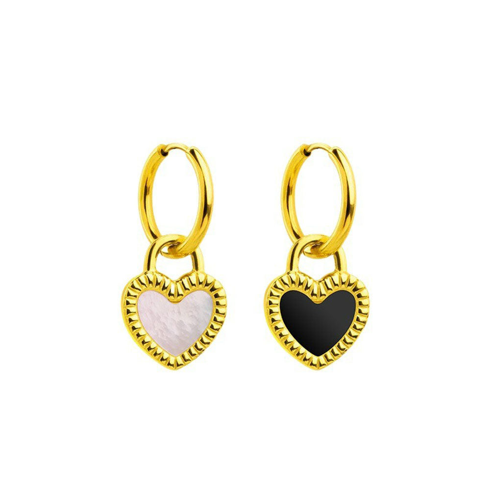 Σκουλαρίκια Ατσάλι Καρδιά Διπλής Όψης – Stainless Steel Heart Earrings Double