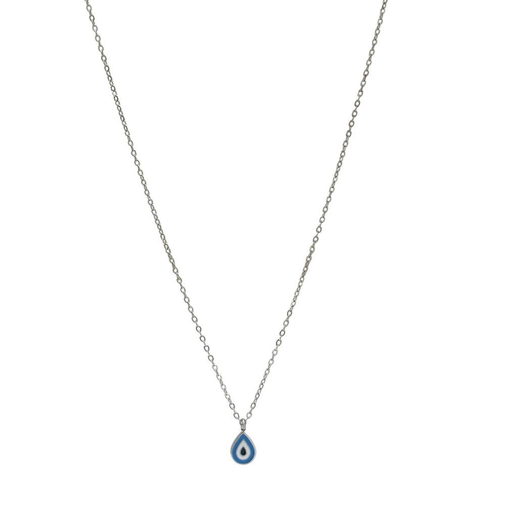 Κολιέ Δάκρυ Μάτι Ατσάλι A31002B– Teardrop Evil Eye Steel Neck