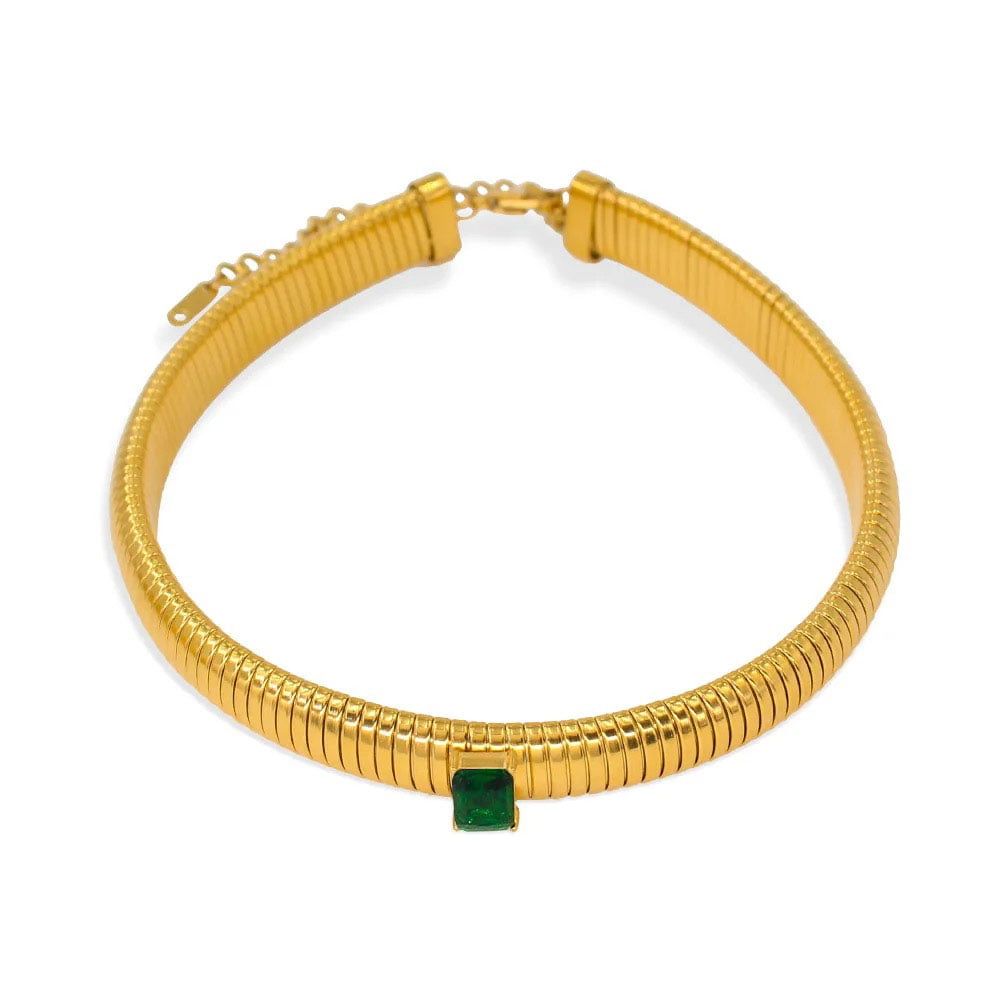 Ατσάλινο Κολιέ Chocker Χρυσό
