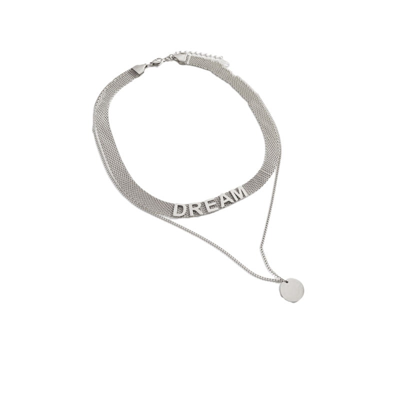 Ατσάλινο Κολιέ Chocker Ασημί