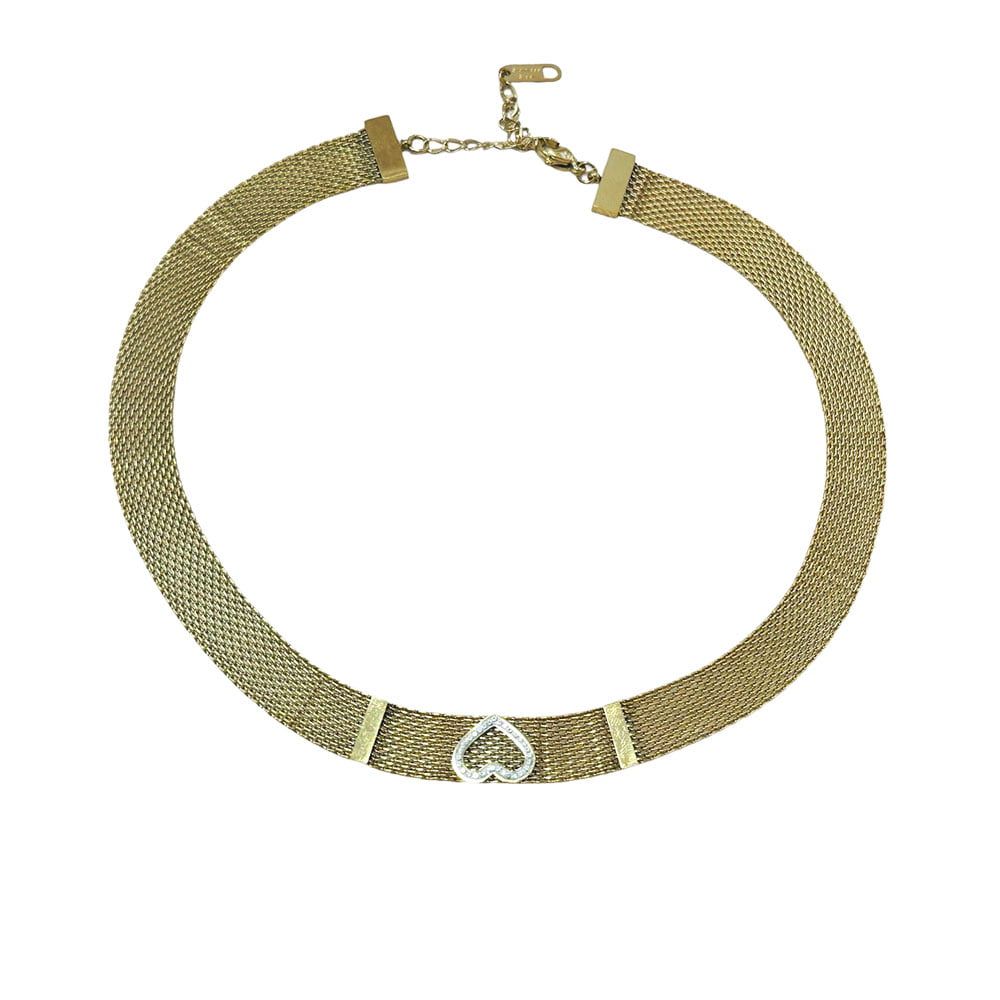 Ατσάλινο Κολιέ Chocker Χρυσό