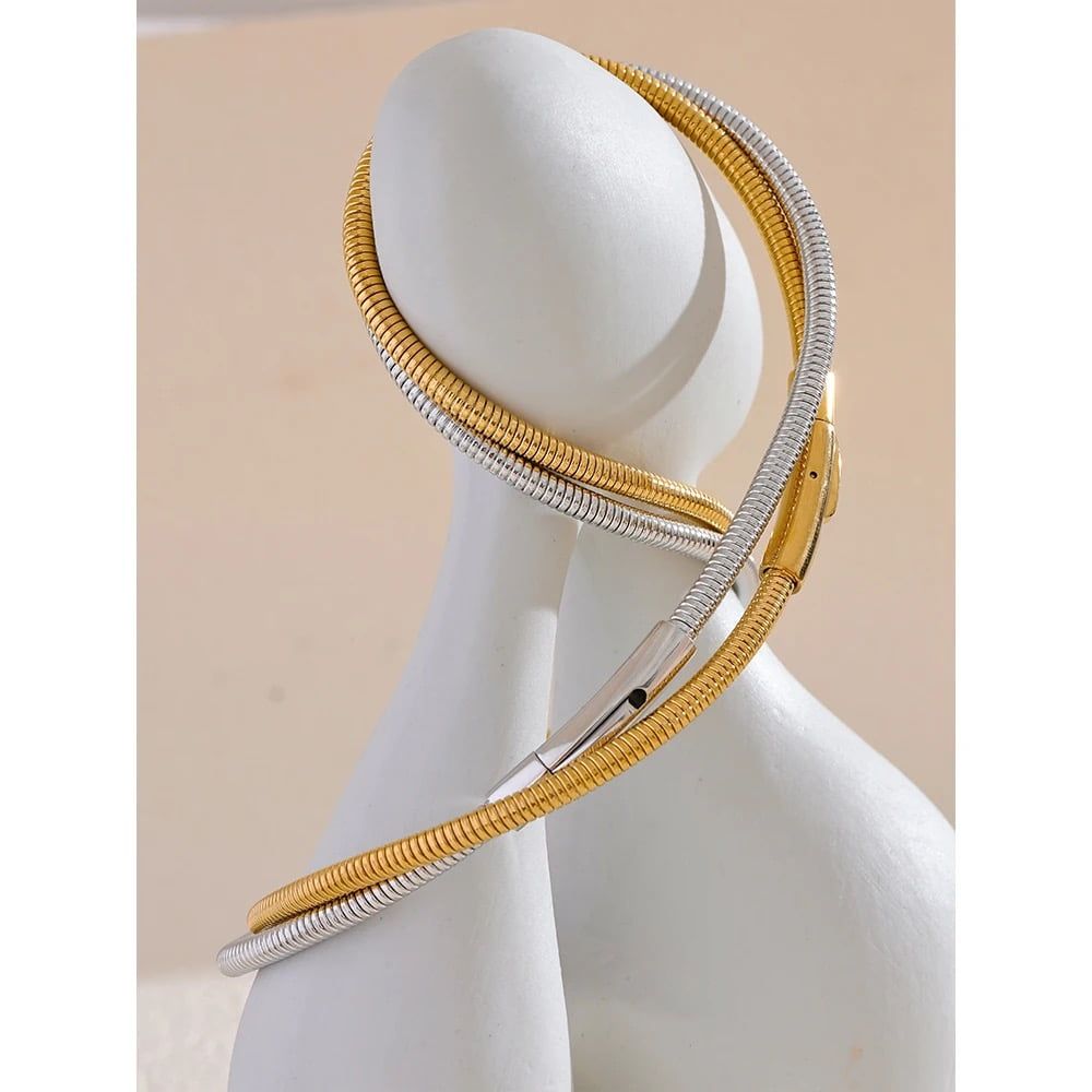 Ατσάλινο Κολιέ Chocker Χρυσό