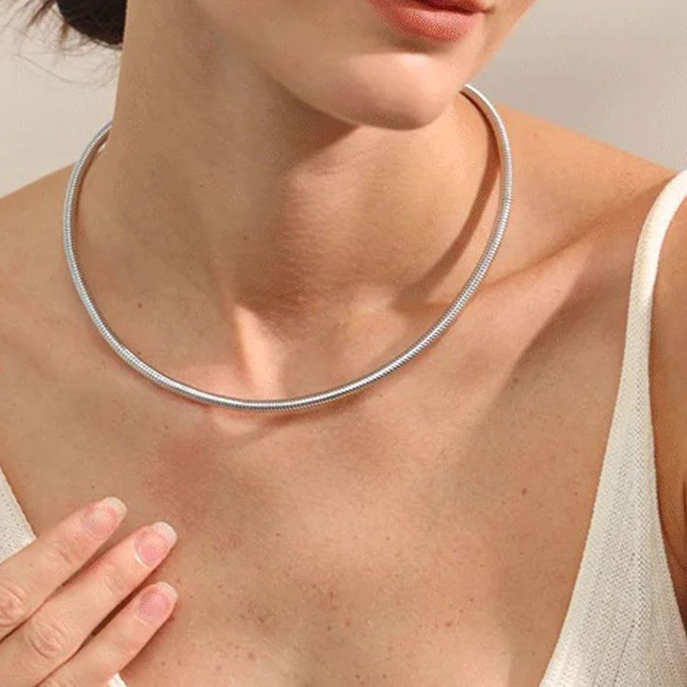 Ατσάλινο Κολιέ Chocker Χρυσό