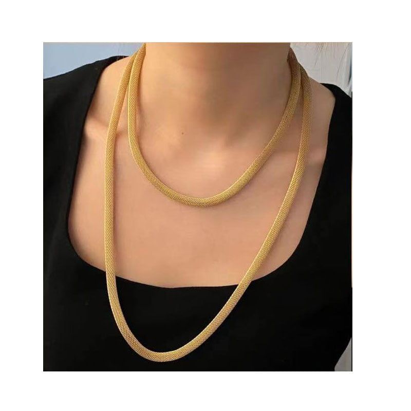 Ατσάλινο Κολιέ Ασημί