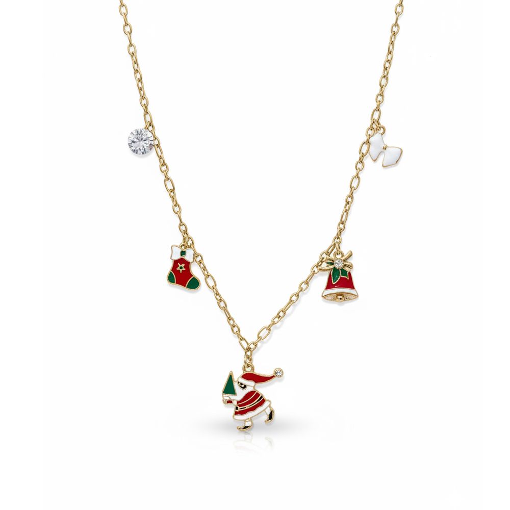 Ατσάλινο Κολιέ Santa & Charms | Steel Necklace Santa & Charms