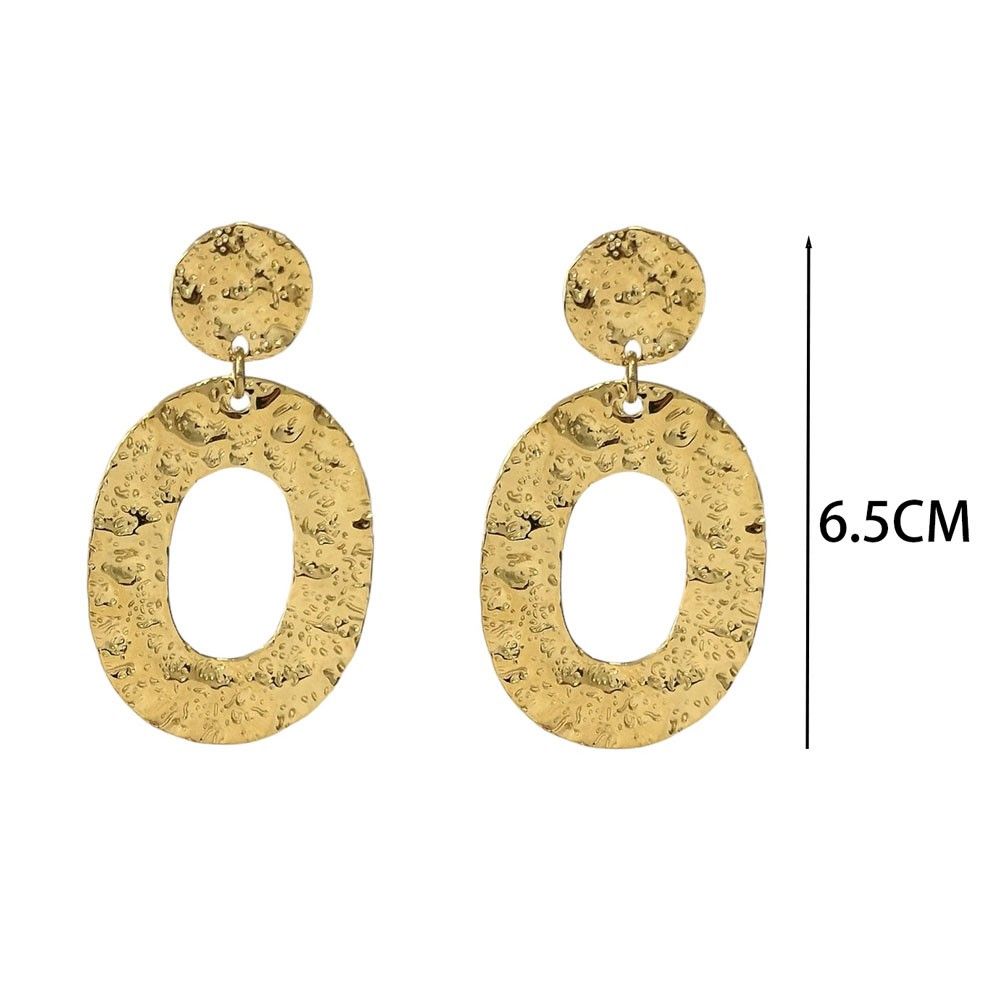 Ατσάλινα Σκουλαρίκια Κρίκοι Σφυρήλατα Stainless Steel Hammered Hoop Earrings Ασημί