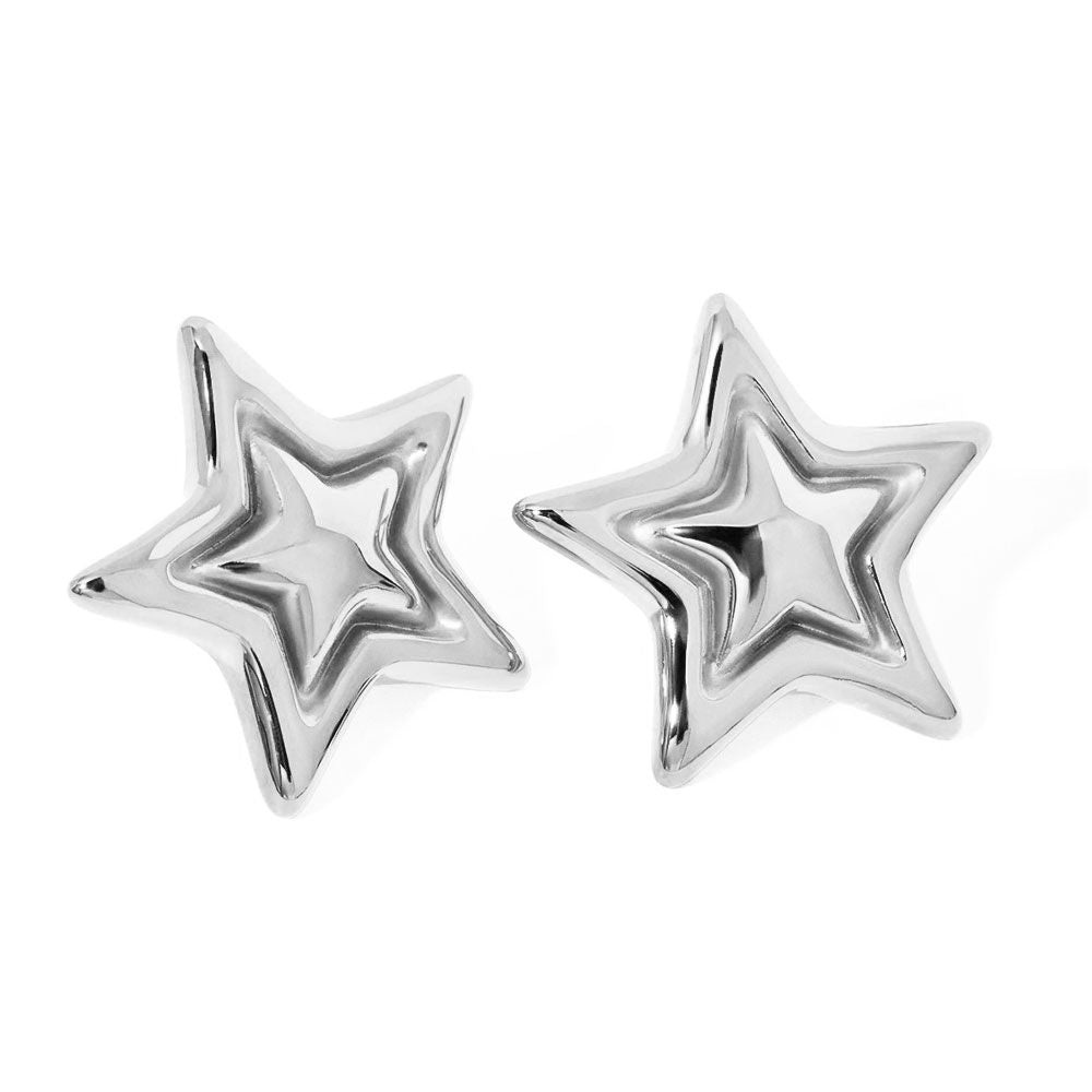 Ατσάλινα Σκουλαρίκια Αστέρι Stainless Steel Star Statement Earrings Χρυσό