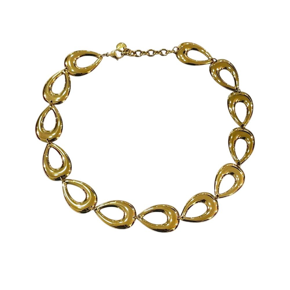 Ατσάλινο κολιέ δάκρυ Stainless steel teardrop necklace Ασημί