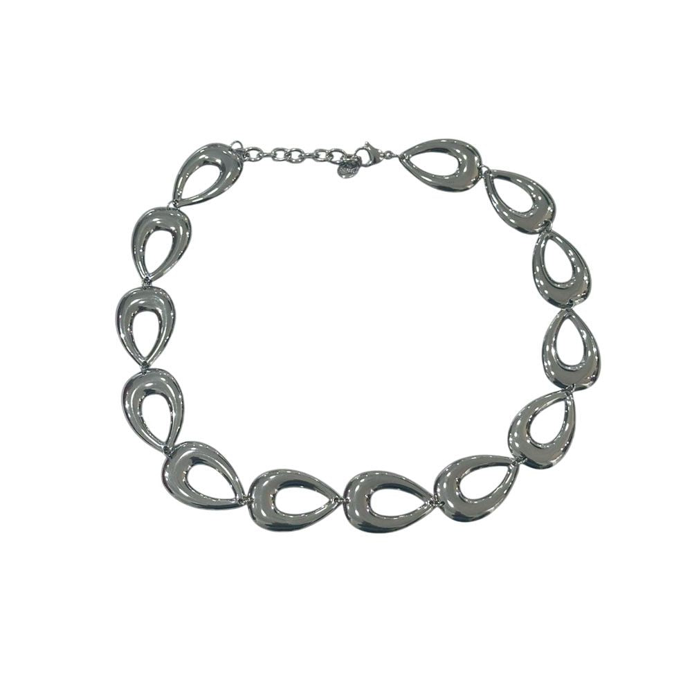 Ατσάλινο κολιέ δάκρυ Stainless steel teardrop necklace Χρυσό