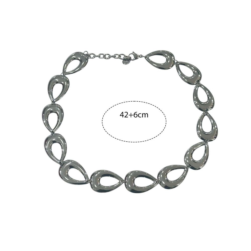 Ατσάλινο κολιέ δάκρυ Stainless steel teardrop necklace Χρυσό