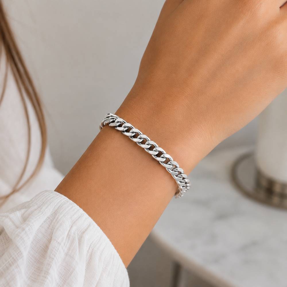 Βραχιόλι Cuban Link με Box Clasp σε Ασημί