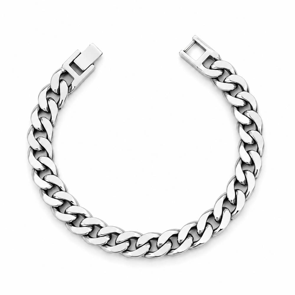 Βραχιόλι Cuban Link με Box Clasp σε Ασημί