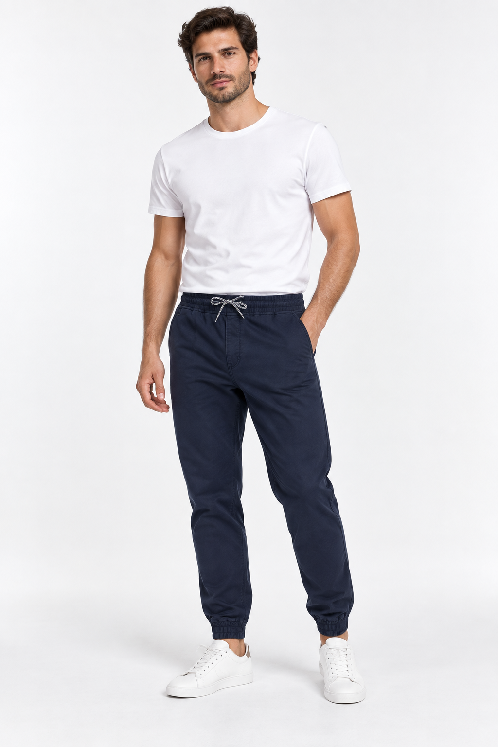 Angel Shopping Ανδρικό Παντελόνι Jogger με Λάστιχο και Κορδόνι Μπλε