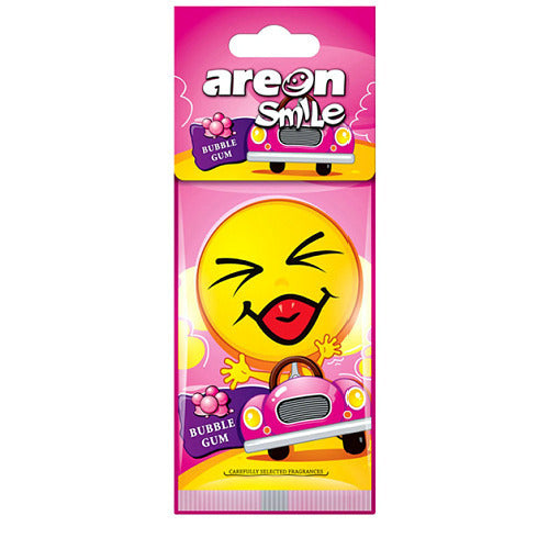 Areon Αρωματική Καρτέλα Κρεμαστή Αυτοκινήτου Smile Dry Bubble Gum ASD12 - Angel shopping