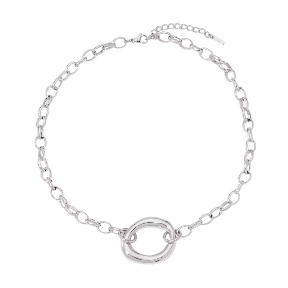 Ατσάλινο Κολιέ Chunky Chain με Μοντέρνο Κρίκο Χρυσό
