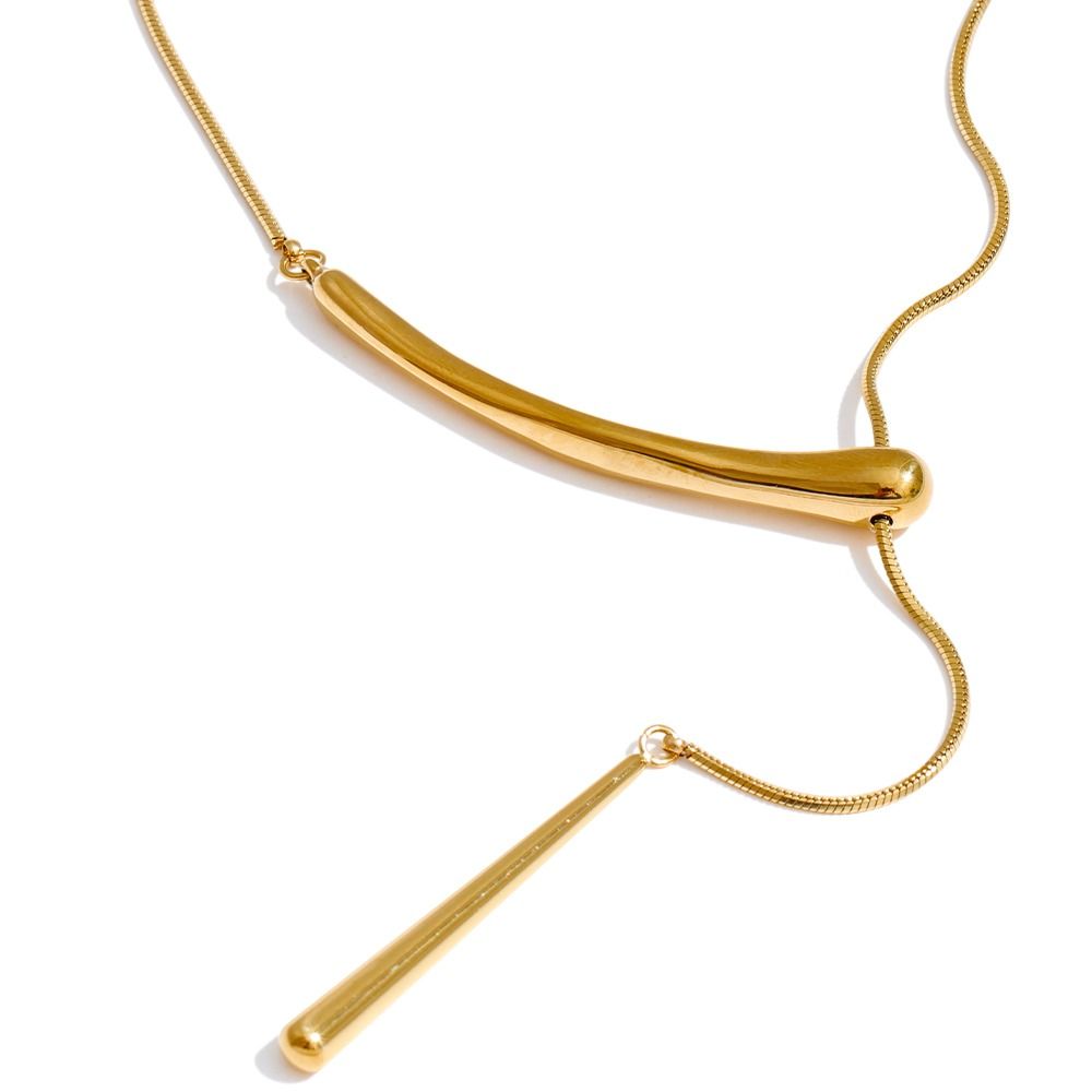 Μακρύ ατσάλινο κολιέ σε χρυσό χρώμα Stainless steel long gold necklace