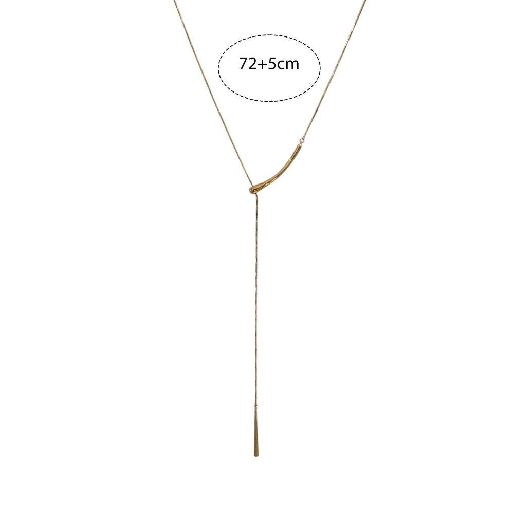 Μακρύ ατσάλινο κολιέ σε χρυσό χρώμα Stainless steel long gold necklace