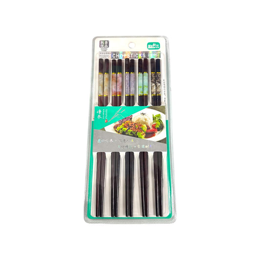 Επαναχρησιμοποιούμενα chopsticks από κράμα μετάλλου με σχέδιο μάρμαρο. Ανθεκτικά σε υψηλές θερμοκρασίες έως 220°C, αντιολισθητικά και εύκολα στον καθαρισμό.