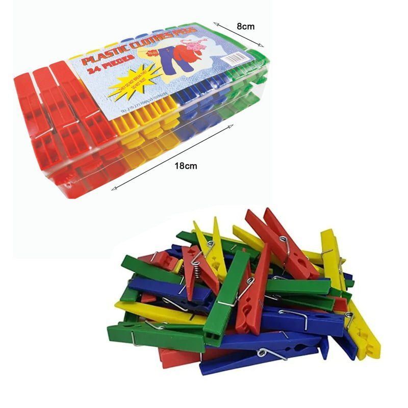 Πλαστικά Μανταλάκια 10cm 24τμχ - Clothes pegs