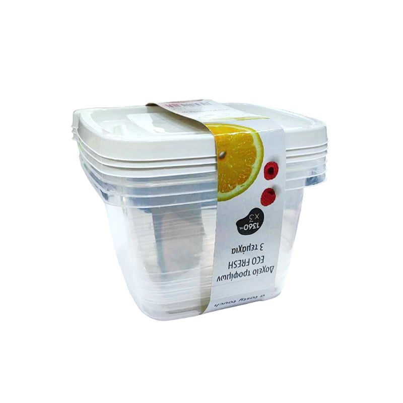 Sidirela Δοχείο τροφίμων ECO FRESH 1360ml σετ 3τμχ - Food saver 3pcs