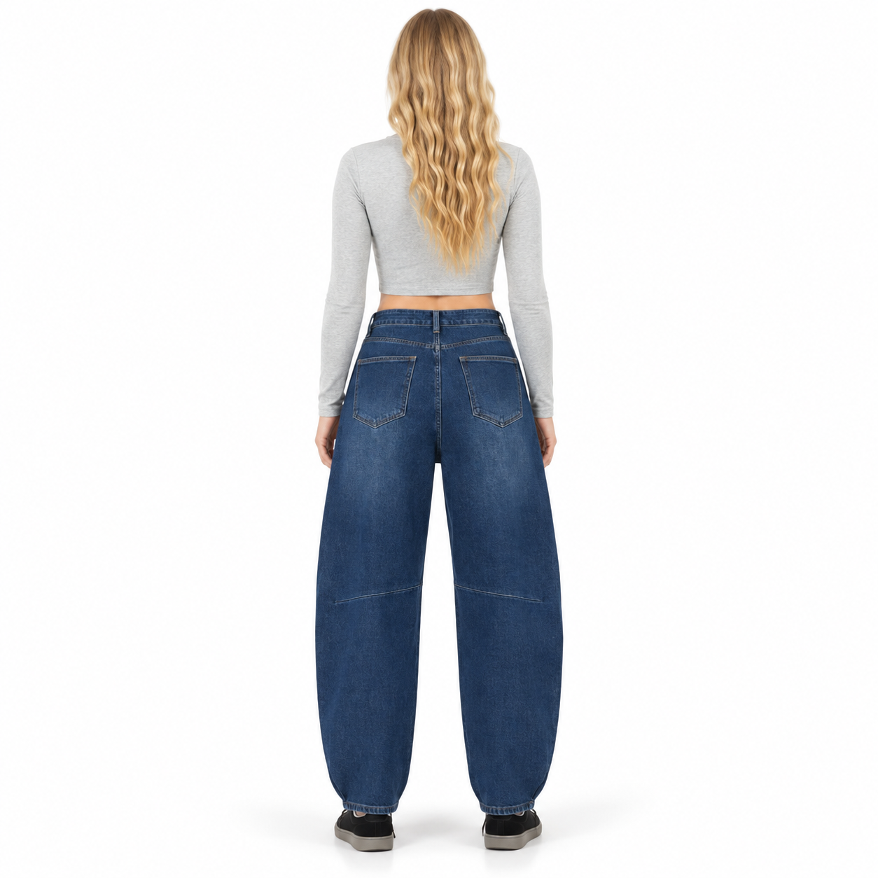 Angel Shopping Γυναικείο Τζιν Παντελόνι Ψηλόμεσο Balloon Fit Μπλε